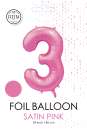 XXL Folienballon Zahl 3 Satin Rosa